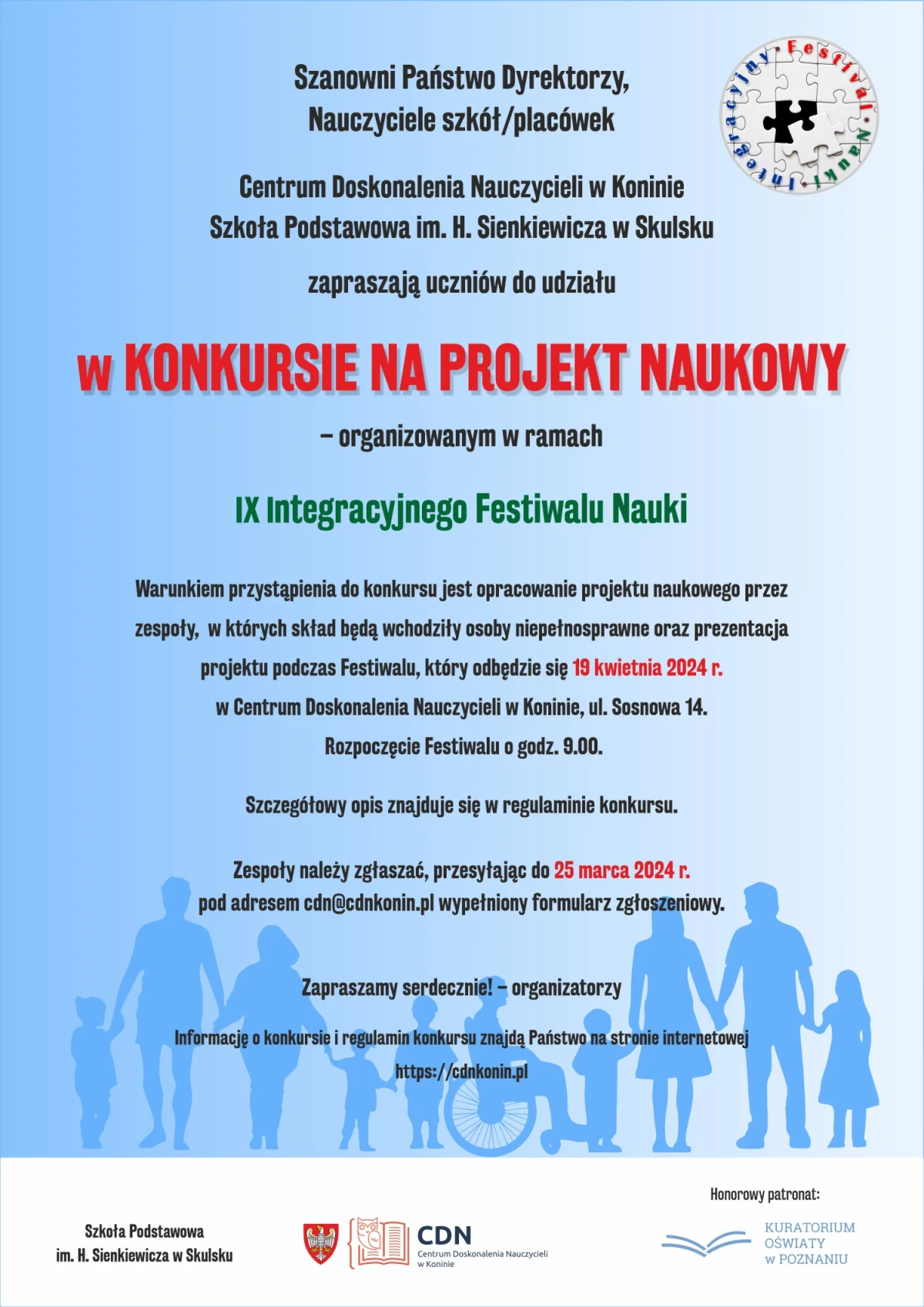 Informacja o konkursie. Loga konkursu i organizatorów.
