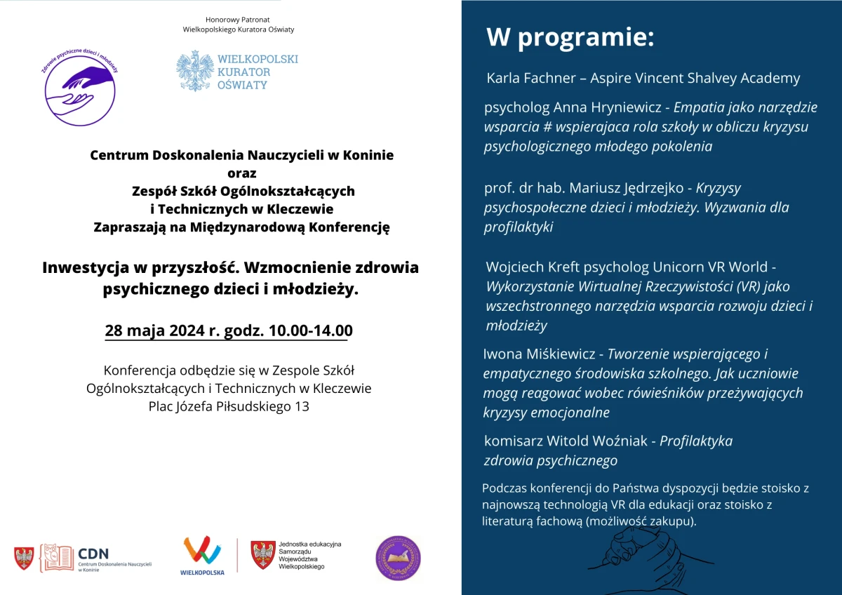 Tytuł i termin konferencji, program konferencji.
